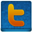 Blue Twitter Coloured Icon 64x64 png