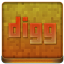 Orange Digg Coloured Icon 64x64 png