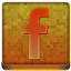 Orange Facebook Coloured Icon 64x64 png