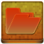 Orange Folder Coloured Icon 64x64 png