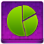 Pink Statistics Round Coloured Icon 64x64 png