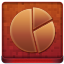 Red Statistics Round Coloured Icon 64x64 png