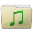 Beige Folder Music Icon 128x128 png
