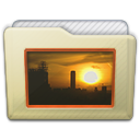 Beige Folder Pictures Icon 128x128 png