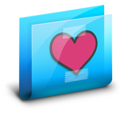 Folder Heart Blue Icon - Perfect Fantasy Icons - SoftIcons.com