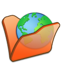 Folder Orange Internet Icon 128x128 png