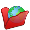 Folder Red Internet Icon 128x128 png
