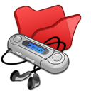 Folder Red My Music Icon 128x128 png