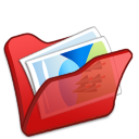 Folder Red My Pictures Icon 128x128 png