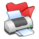 Folder Red Printer Icon
