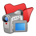 Folder Red Videos Icon 128x128 png