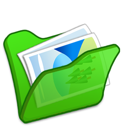 Folder Green My Pictures Icon 256x256 png