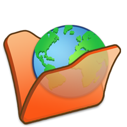 Folder Orange Internet Icon 256x256 png