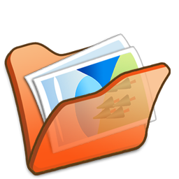 Folder Orange My Pictures Icon 256x256 png