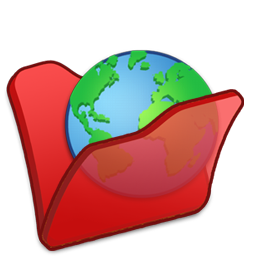 Folder Red Internet Icon 256x256 png