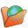 Folder Orange Internet Icon 32x32 png