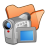 Folder Orange Videos Icon 48x48 png