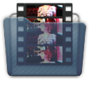 Graphite Folder Movies Icon 128x128 png