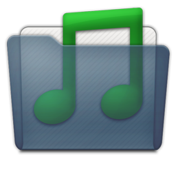 Graphite Folder Music Icon 256x256 png