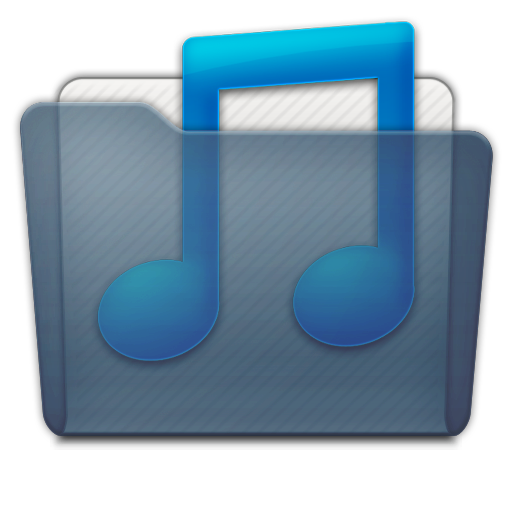 Graphite Folder Music Blue Icon 512x512 png