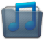 Graphite Folder Music Blue Icon 64x64 png