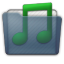 Graphite Folder Music Icon 64x64 png