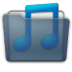 Graphite Folder Music Blue Icon 72x72 png