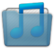 Folder Music Blue Icon 80x80 png
