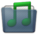 Graphite Folder Music Icon 80x80 png