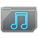 Folder Music Blue Icon 128x128 png