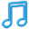 Toolbar Music Blue Icon 32x32 png