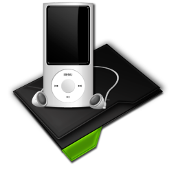 Folder My Music Mp3 Green Icon 256x256 png
