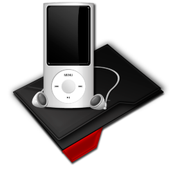 Folder My Music Mp3 Red Icon 256x256 png