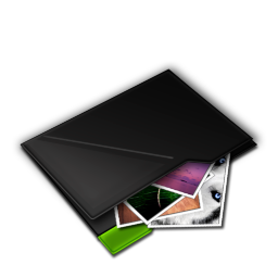 Folder My Pictures Inside Green Icon 256x256 png