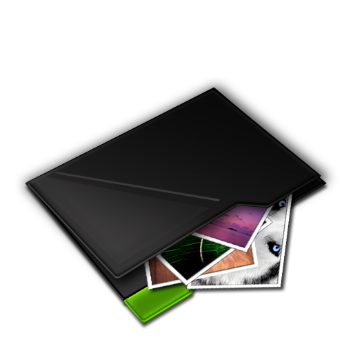 Folder My Pictures Inside Green Icon 512x512 png