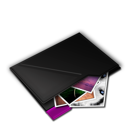 Folder My Pictures Inside Purple Icon 512x512 png