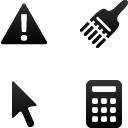 Black Wireframe Toolbar Icons