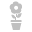 Pot Flower Silver Icon 32x32 png