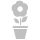 Pot Flower Silver Icon 40x40 png