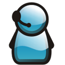 Blue User Support Icon 128x128 png