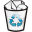 Full Recycled Bin Icon 32x32 png