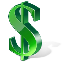 Dollar 3D Green Icon 128x128 png