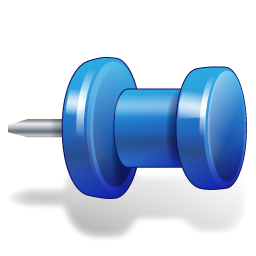 Drawing Pin 3 Blue Icon 256x256 png