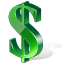 Dollar 3D Green Icon 64x64 png