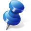 Drawing Pin 1 Blue Icon 64x64 png