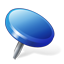 Drawing Pin 2 Blue Icon 64x64 png