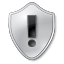 Warning Shield Grey Icon 64x64 png