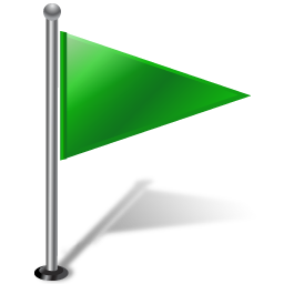 Pinpoint Flag 1 Right Green 2 Icon 256x256 png