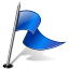 Pinpoint Flag 3 Right Blue 2 Icon 64x64 png