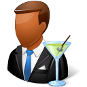Occupations Bartender Male Dark Icon 128x128 png